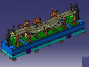 welding fixture for side beam of train bogie 3Dモデル