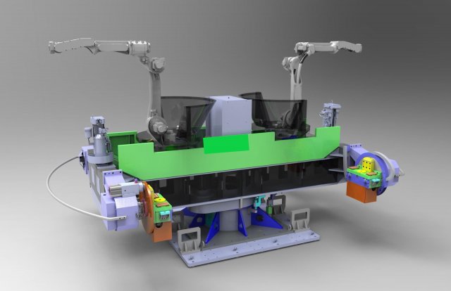 three axis horizontal rotary positioner 3D 模型 .c4d .max .obj .3ds .fbx .stl .blend 