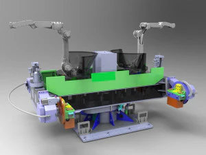 &uuml;&ccedil; eksenli yatay d&ouml;ner konumlayıcı 3D Model