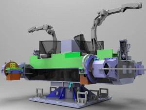 three axis horizontal rotary positioner 3D Model