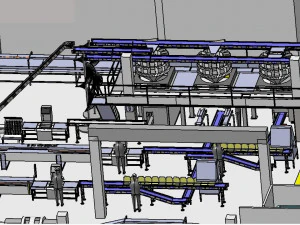 double layer assembly line 3D Model