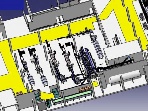 double layer assembly line 3D Model