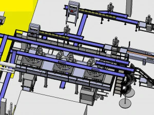 double layer assembly line 3D Model