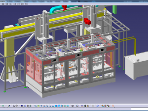 automatic engine cylinder production line Modello 3D