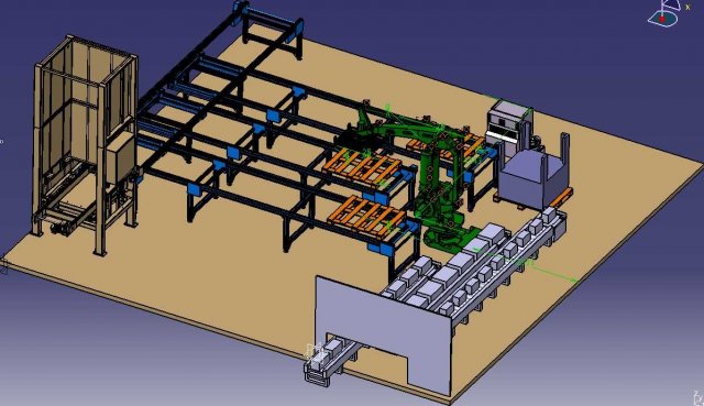 abb palletizing robot assembly line 3D Model .c4d .max .obj .3ds .fbx .stl .blend 
