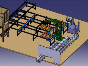 एबीबी पैलेटाइज़िंग रोबोट असेंबली लाइन 3D मॉडल