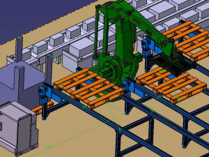 abb palletizing robot assembly line 3D Model