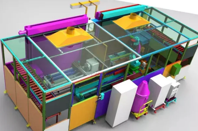 design of arc welding workstation with single robot and double fixture 3D Model .c4d .max .obj .3ds .fbx .stl .blend 