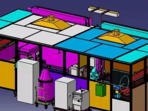 design of arc welding workstation with single robot and double fixture 3D Model