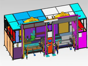 design of arc welding workstation with single robot and double fixture 3D Model