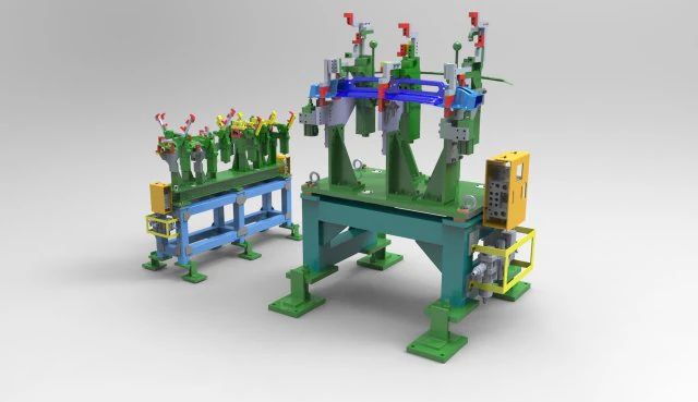 Конструкция сварочного приспособления для автомобильной поперечины 3D Модель .c4d .max .obj .3ds .fbx .stl .blend 