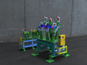 design of welding fixture for automobile crossbeam Modelo 3D