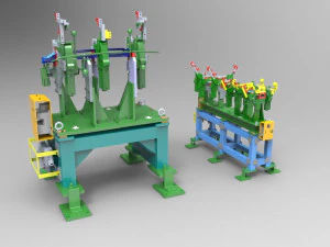 Конструкция сварочного приспособления для автомобильной поперечины 3D Модель