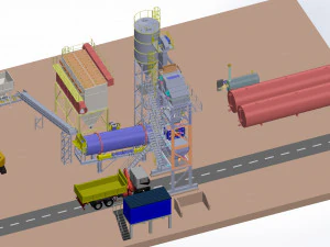 impianto di betonaggio del calcestruzzo asfaltico Modello 3D