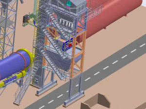 асфальтобетонный завод 3D Модель