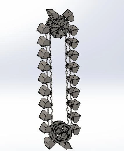 chain bucket elevator 3D Model .c4d .max .obj .3ds .fbx .stl .blend 
