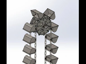 chain bucket elevator 3D Model