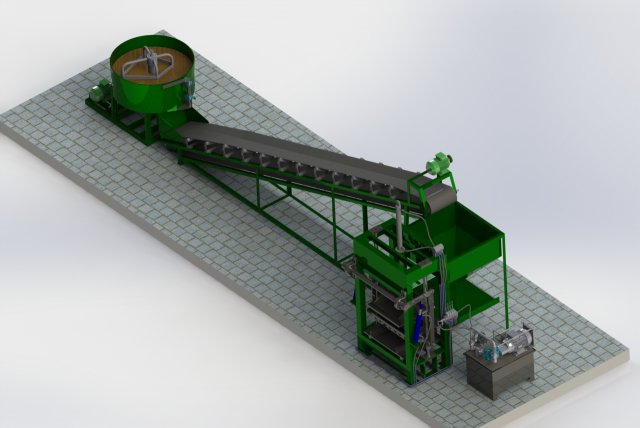 mixing plant conveyor belt brick making machine Modèle 3D .c4d .max .obj .3ds .fbx .stl .blend 