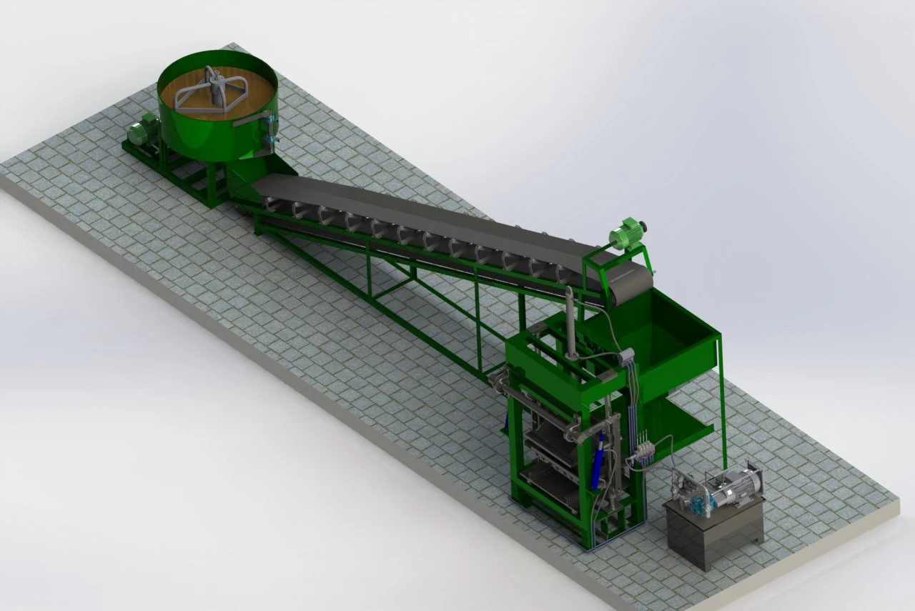mixing plant conveyor belt brick making machine 3D Model .c4d .max .obj .3ds .fbx .stl .blend 