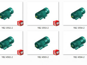 yb2 high voltage explosion proof series three phase asynchronous motor 9 specifications in total 3D Модель