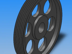 6-groove spc taper sleeve v-belt pulley 11 specifications 3D Model