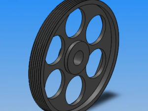 6-groove spc taper sleeve v-belt pulley 11 specifications 3D Model