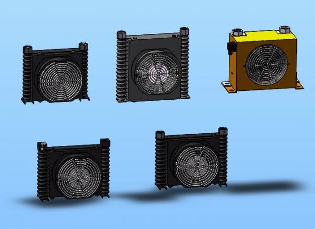 air cooled oil cooler 5 specifications 3D मॉडल .c4d .max .obj .3ds .fbx .stl .blend 