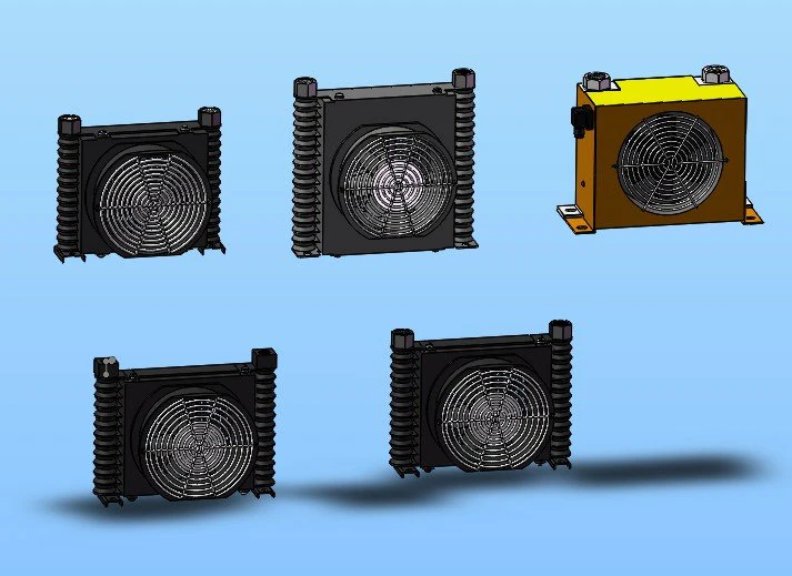 air cooled oil cooler 5 specifications 3D Model .c4d .max .obj .3ds .fbx .stl .blend