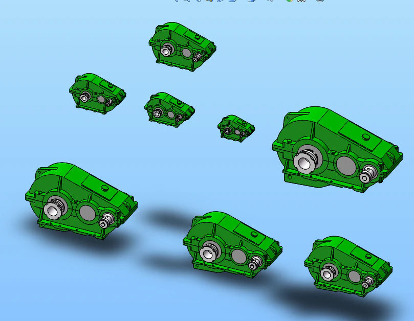 zqa medium hard tooth surface gear reducer model 8 specifications 3D Model .c4d .max .obj .3ds .fbx .stl .blend 