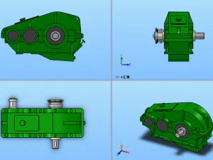 zqa medium hard tooth surface gear reducer model 8 specifications 3D Model