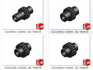 gl series roller chain coupling 12 specifications 3D-Modell