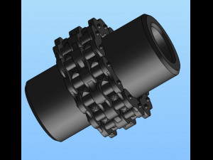 gl series roller chain coupling 12 specifications 3D-Modell
