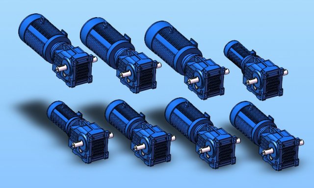k57 spiral bevel gear reducer 8 specifications Modèle 3D .c4d .max .obj .3ds .fbx .stl .blend 