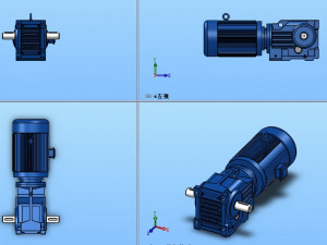 k57 spiral bevel gear reducer 8 specifications Modèle 3D