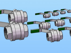 two piece ball valve model 11 specifications 3Dモデル