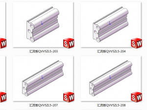 qvv5zl5 series manifold air distribution area valve plate valve seat air circuit board 14 spec 3D Модель