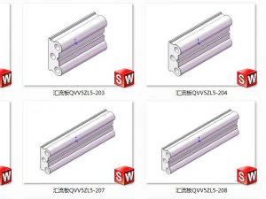 qvv5zl5 series manifold air distribution area valve plate valve seat air circuit board 14 spec 3D Model