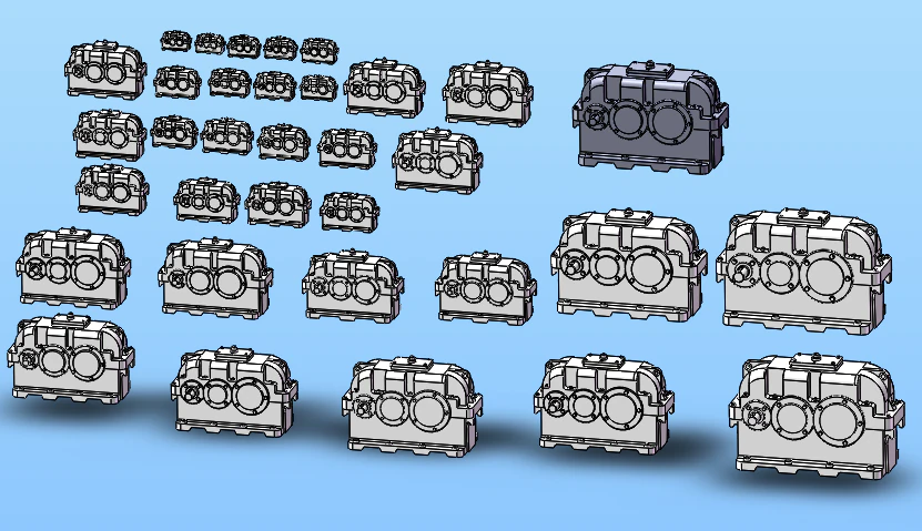 zly series gear reducer 34 specifications 3D Model .c4d .max .obj .3ds .fbx .stl .blend 