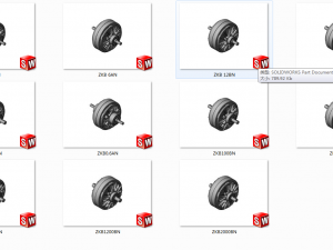 zkb type double output shaft fan cooling magnetic powder clutch 3D Model