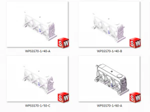 wpsss series of worm gear reducer 17 specifications in total 3D Model