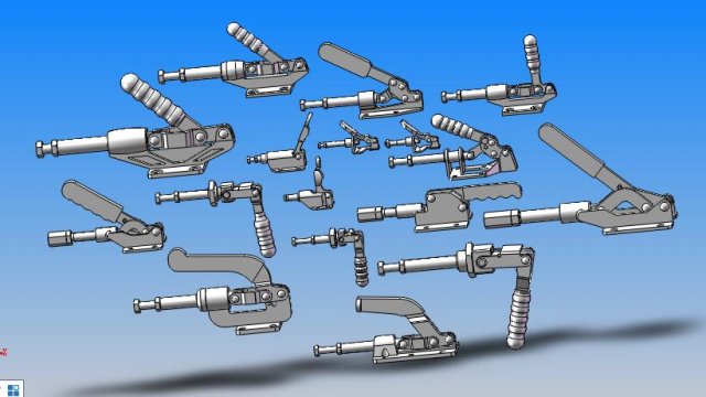 tc3 series push pull quick clamp 17 models in total 3D Model .c4d .max .obj .3ds .fbx .stl .blend 
