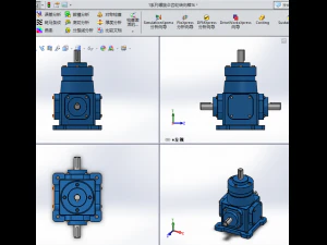 t series spiral bevel gear steering box 8 specifications in total 3D Model