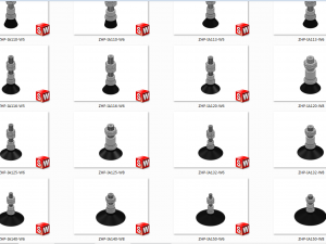 external thread vacuum sucker 16 specifications in total 3D Model