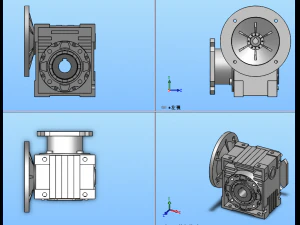 worm reducer rv030-090 6 specifications 3D Model