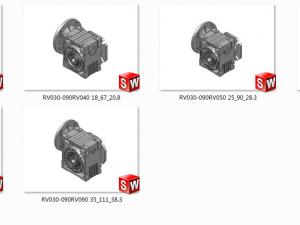 worm reducer rv030-090 6 specifications Model 3D