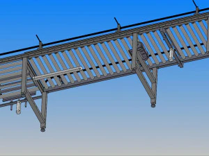 roller conveyor lineturning conveyor line 3D Model