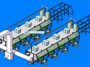 layout of stone cutting machine and production workshop Modelo 3D