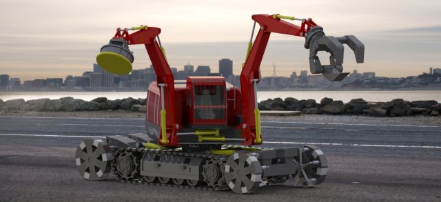 large excavator 3D 模型 .c4d .max .obj .3ds .fbx .stl .blend
