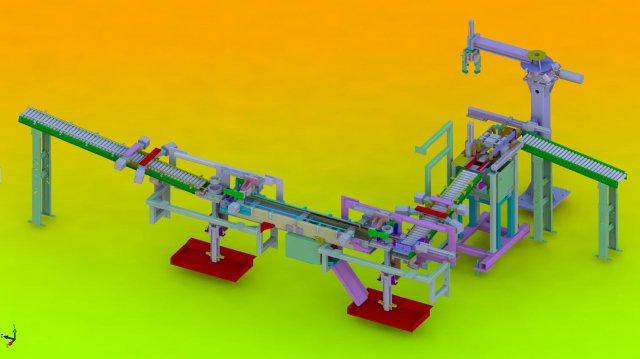 automatic filling production linefood medicine daily chemical Modelo 3D .c4d .max .obj .3ds .fbx .stl .blend 