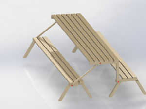 outdoor folding tables and chairs 3D Model